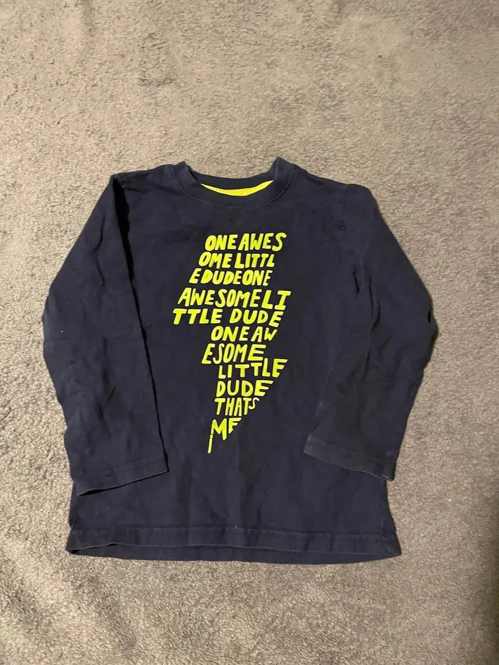 Gymboree Shirt Boys 4T Navy Long Sleeve Graphic Awesome Little Dude Tee Cotton